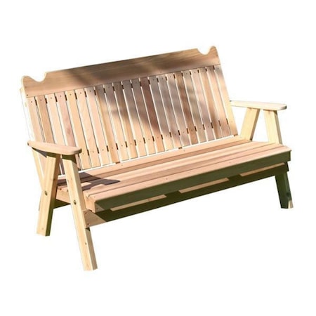 Creekvine Designs 4 ft Red Cedar Straight Back English Garden Bench WF4SBB2CVD